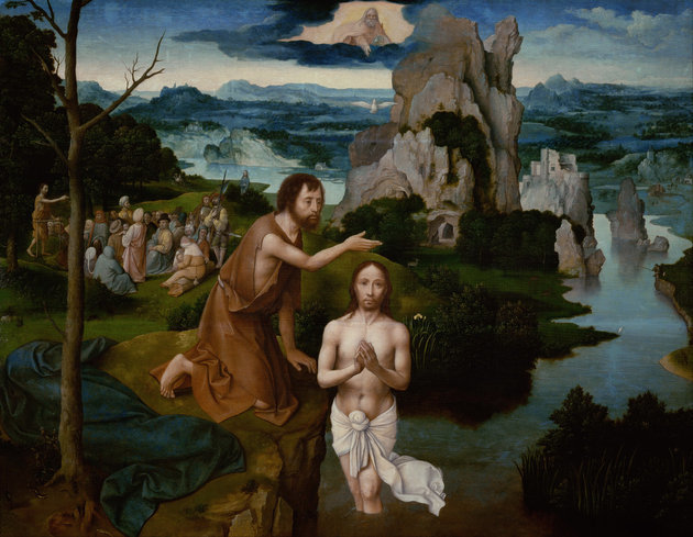 Joachim Patinir: Jézus keresztelése (1515 k.)