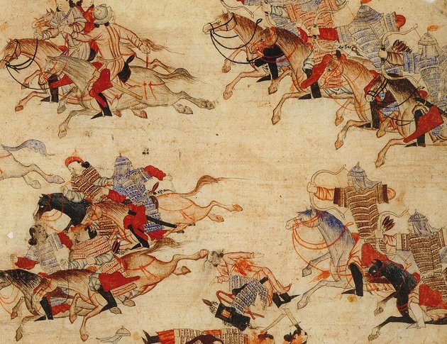 Mongol lovasok középkori ábrázolása