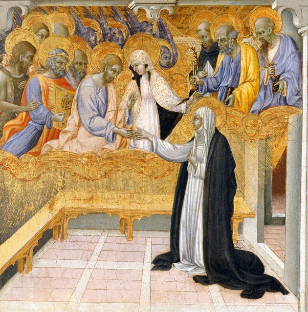 Szent Katalin misztikus eljegyzése (Giovanni di Paolo festménye)
