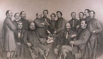 Balassa János a Pesti Egyetem Orvostudományi Karának tanárai között (az ülő sor jobb szélén)