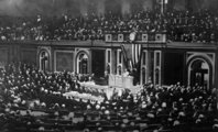 Wilson elnök a Németország elleni hadüzenetre kéri a kongresszust 1917 áprilisában