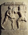 Gladiátorok összecsapása egy Kr. u. 2. századi római reliefen