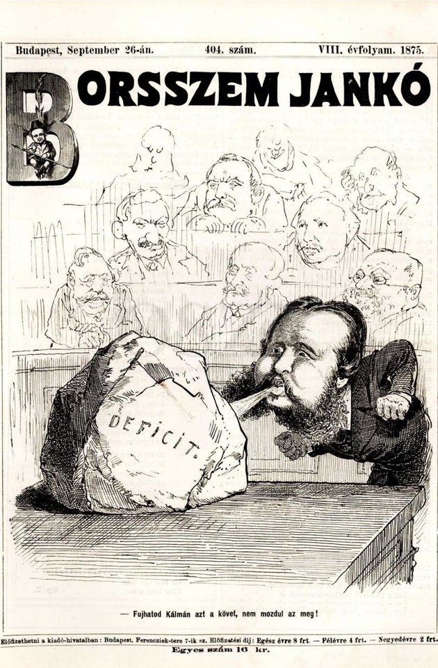 A Borsszem Jankó 1875-ös karikatúrája Széll Kálmánról