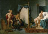 Jacques-Louis David: Apellész megfesti Kampaszpét Nagy Sándor jelenlétében. A festő Nagy Sándort és szeretőjét egyaránt szinte teljesen meztelenül ábrázolta.