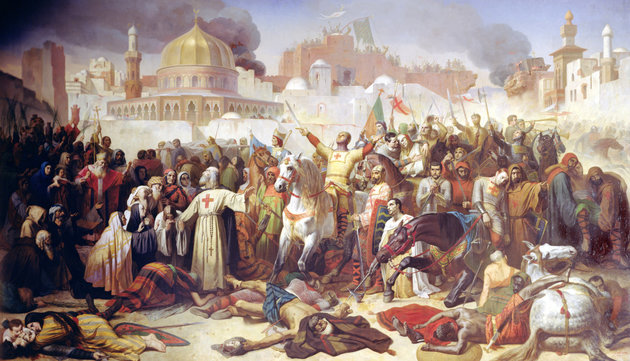 A keresztesek elfoglalják Jeruzsálemet (Émile Signol festménye)