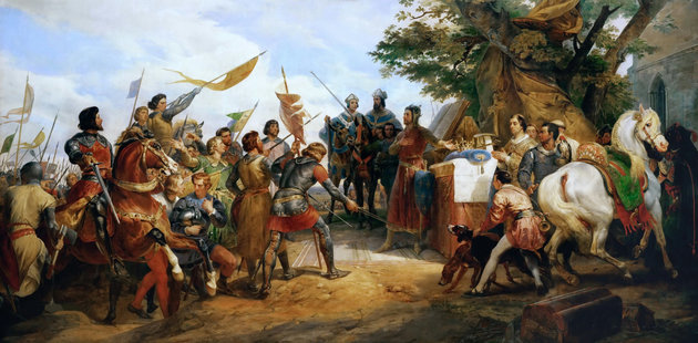 Fülöp Ágost a bouvines-i csatában (Horace Vernet festménye)