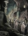 A katakombákba levonuló keresztény hívők egy 19. századi metszeten