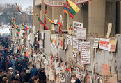 Szovjetellenes üzenetek egy vilniusi falon 1991. január 17. 