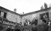 Rákosi Mátyás az 1945-ös nemzetgyűlési választások idején (Fortepan / Angyalföldi Helytörténeti Gyűjtemény)