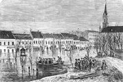 Az 1876 telén következett az újabb jeges árhullám, amely március 9-én tetőzött Budapestnél, ami főként Budán és Óbudán okozott károkat, az alacsony rakpart miatt, míg a pesti oldalra be sem tört a víz