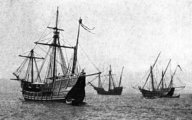 Kolumbusz hajóinak replikái 1893-ban a chicagói világkiállításra hajóztak át Spanyolországból