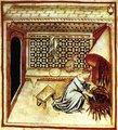 Főző nő egy, a Tacuinum Sanitatis című középkori egészségügyi kézikönyvben szereplő illusztráción