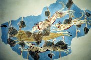 Vadászjelenetet ábrázoló görög freskó az i. e. 10-7. századból