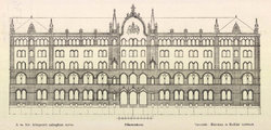 Az 1901 és 1903 között, Révész Sámuel és Kollár József tervei alapján készült székház főhomlokzati terve