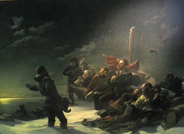 Julius von Payer festménye, a Sohasem hátrálunk az expedíció drámai helyzetét örökíti meg