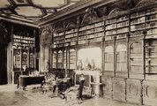 Krisztina körút 55., a Karátsonyi-palota (lebontották) könyvtárszobája. A felvétel 1895-1899 között készült. (Fortepan / Budapest Főváros Levéltára)