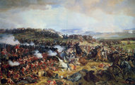 Brit gyalogosok visszaverik a francia dragonyosok rohamát