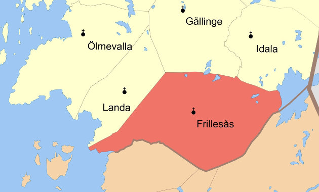 Frillesås elhelyezkedése 