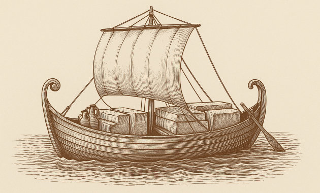 Illusztráció egy navis lapidaria-ról 