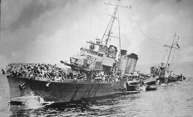 A süllyedő Bourrasque romboló, 1940. május 30.