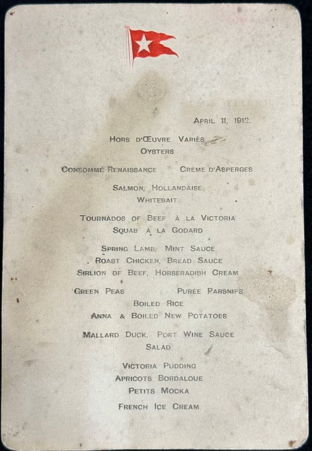 Az április 11-i vacsora étlapja (Wikipédia / Közkincs)