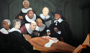 Botrányt kavart a halott Mandelát ábrázoló festmény