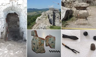 Ontja magából a leleteket a regéci vár
