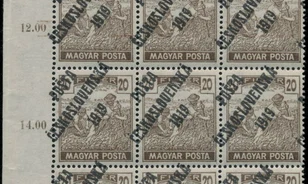Egy vagyont fizettek a Magyar Posta 1919-es csehszlovák bélyegzővel ellátott blokkjáért
