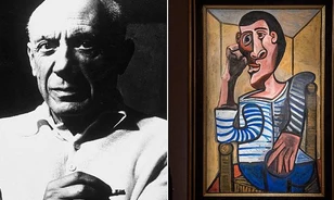 Megrongálódott Picasso saját magát matrózként ábrázoló önarcképe