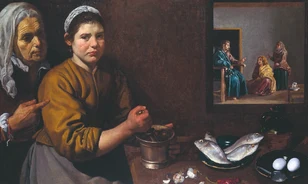 Diego Velázquez: Krisztus Márta és Mária házában<br />
