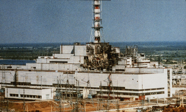 A csernobili atomerőmű a robbanást követően