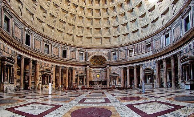 A római beton kikeveréséhez szükséges anyagból készült a római Pantheon kupolája is