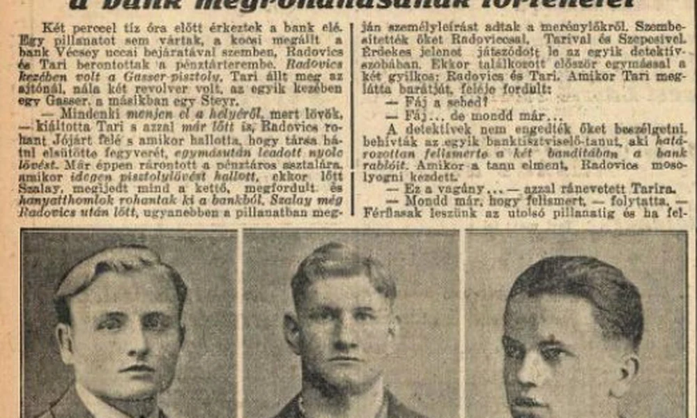 Beszámoló az esetről a Pesti Napló 1935. január harmadiki számában, benne a három gyanúsított fényképe.