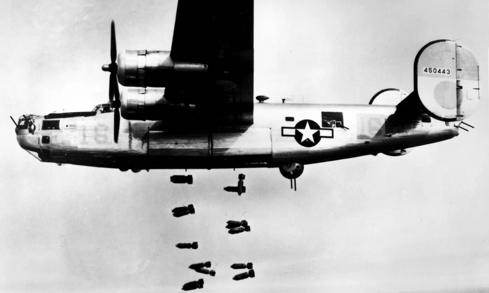Egy B-24 Liberator Németország felett 1945-ben