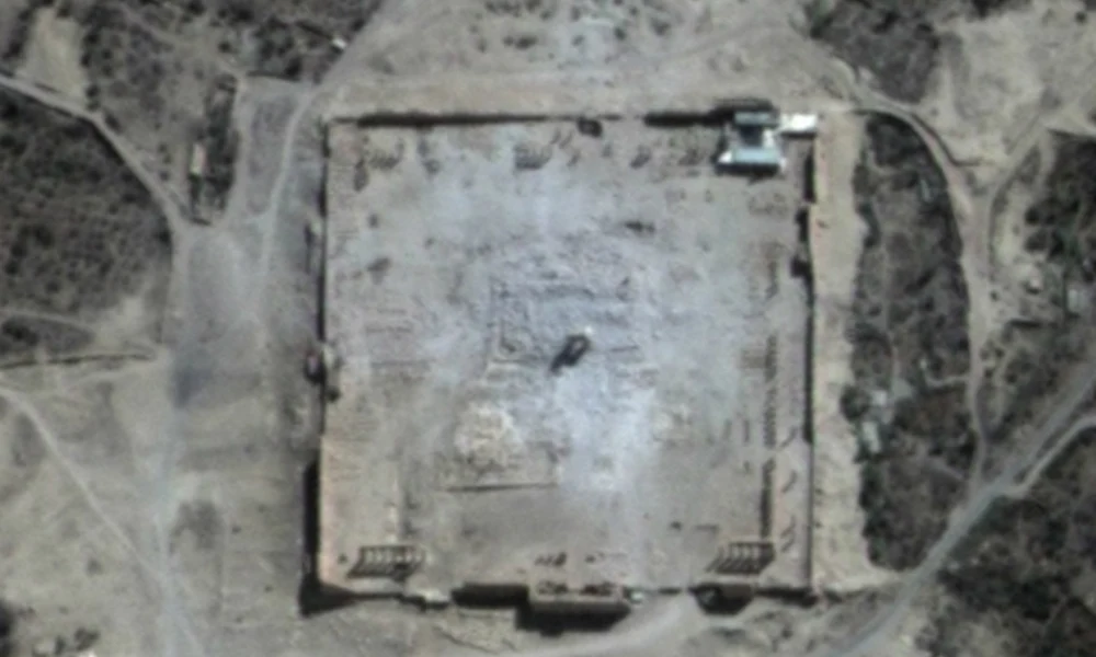 Friss műholdkép a templomról
