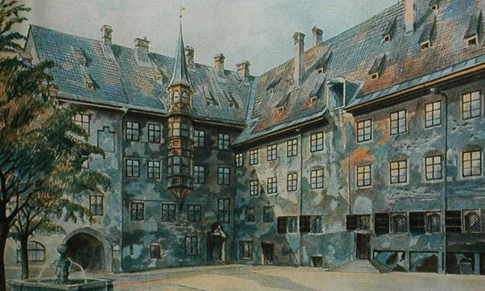 Hitler: Öreg ház az udvaron, München (1914)