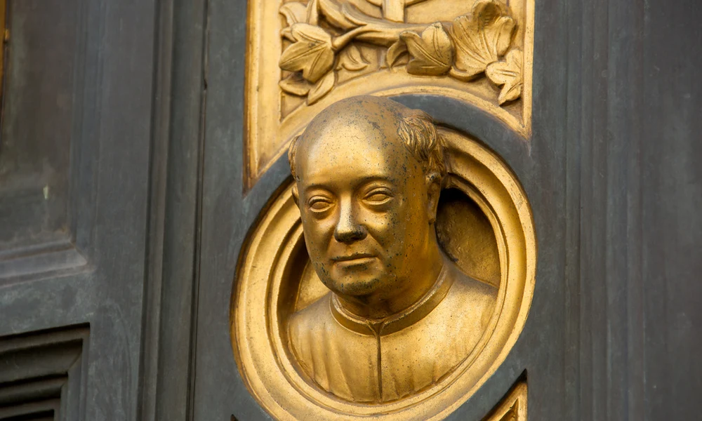 Ghiberti önarcképe a Paradicsom kapuján