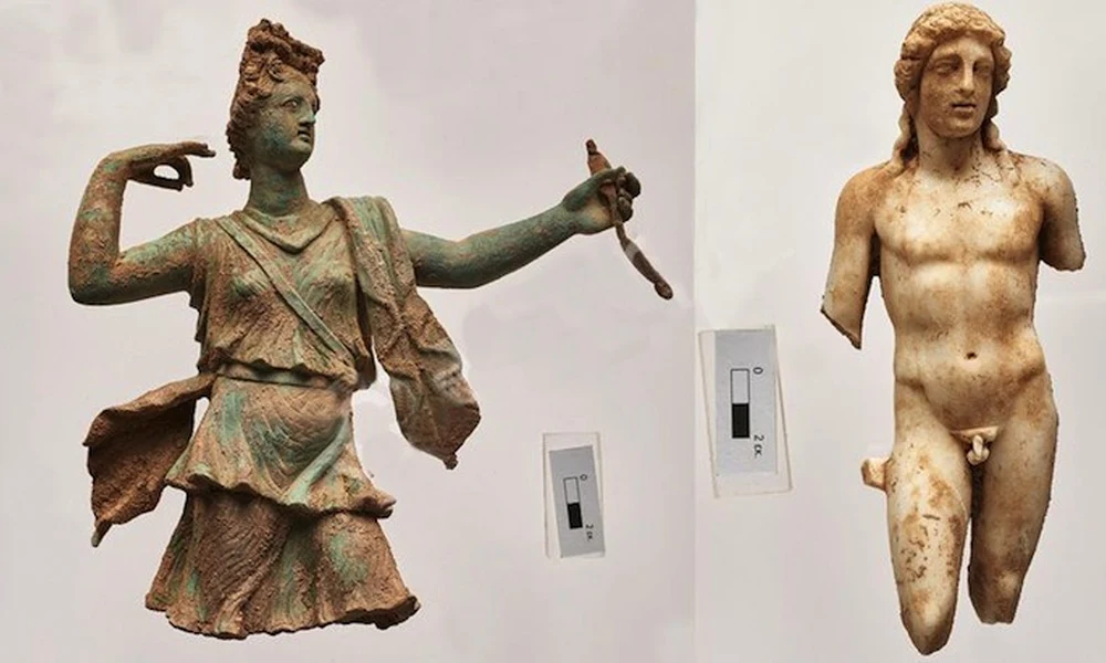 Kiváló állapotban fennmaradt Artemisz és Apollón szobrokat tártak fel Krétán