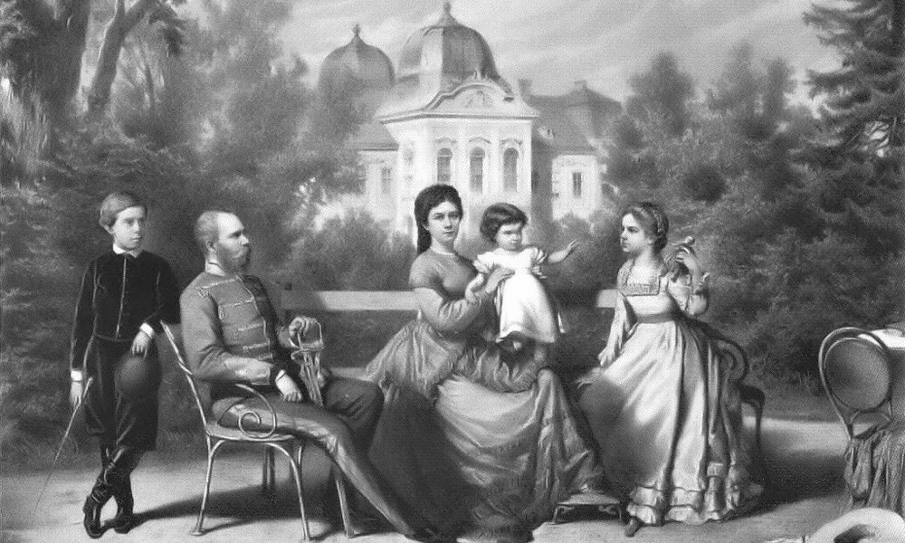 Sisi és családja a gödöllői kastélyban