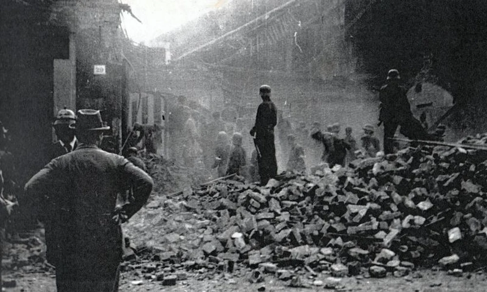 Kassa a bombázást követően