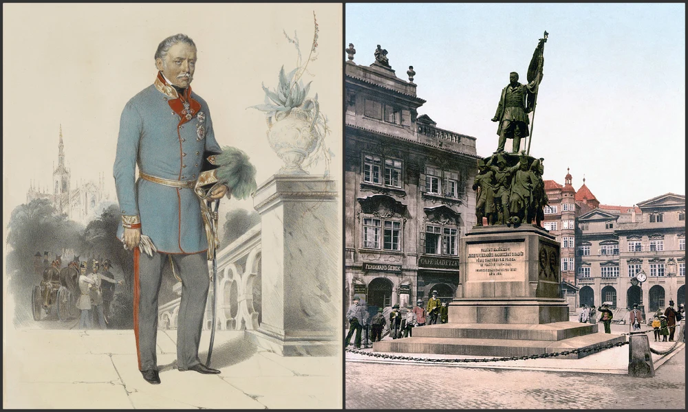 Radetzky marsall és egykori lovas szobra