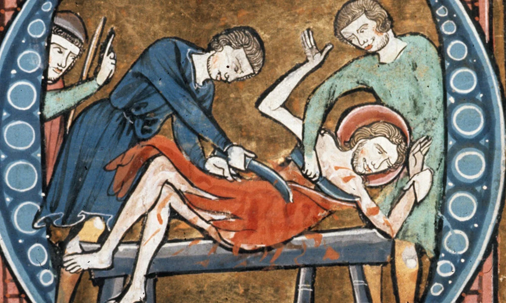 Szent Bertalan megnyúzása (13. századi ábrázolás)