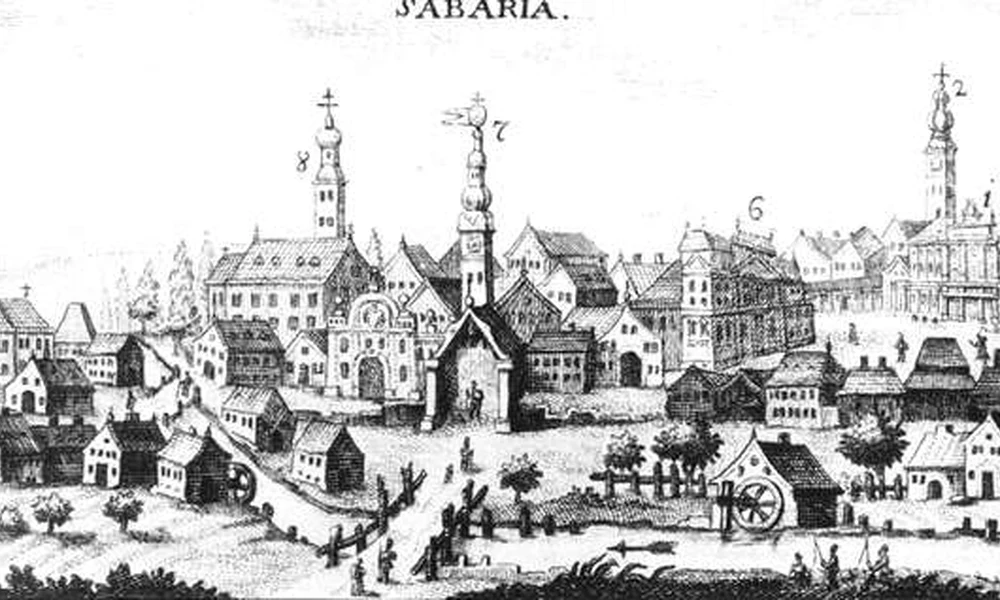 Szombathely látképe egy 18. századi metszeten