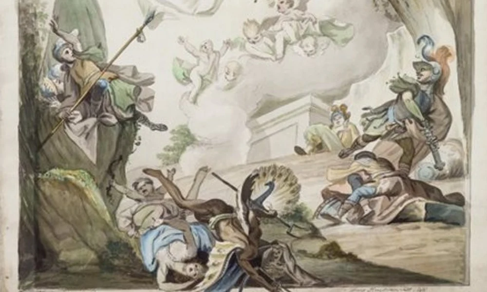 Elveszettnek hitt, az érseki palota 1801-ben leégett mennyezetfreskójáról készült festmény került elő Egerben