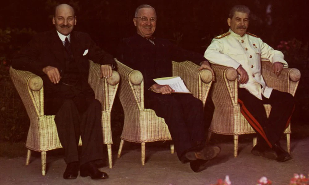 Attlee, Truman és Sztálin a potsdami konferencián