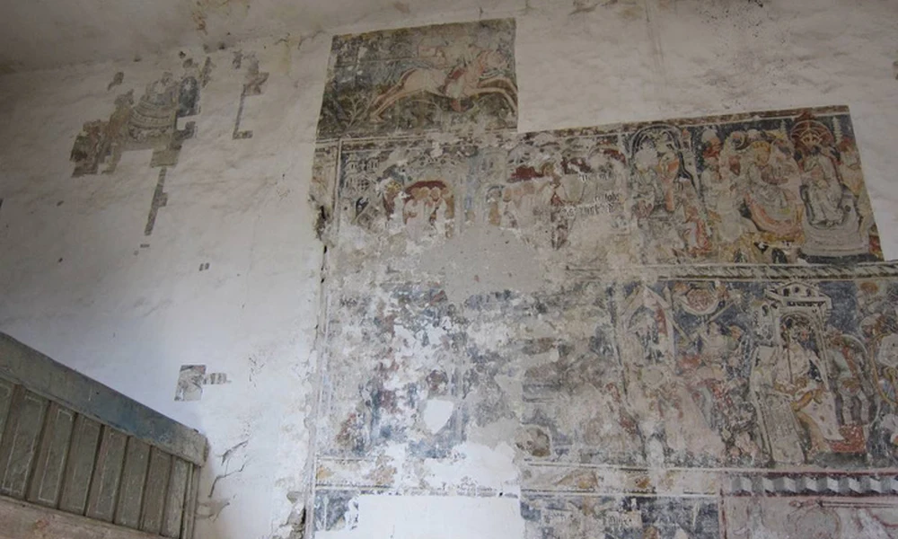 Szent László legenda falfestmény a somogyomi templomban