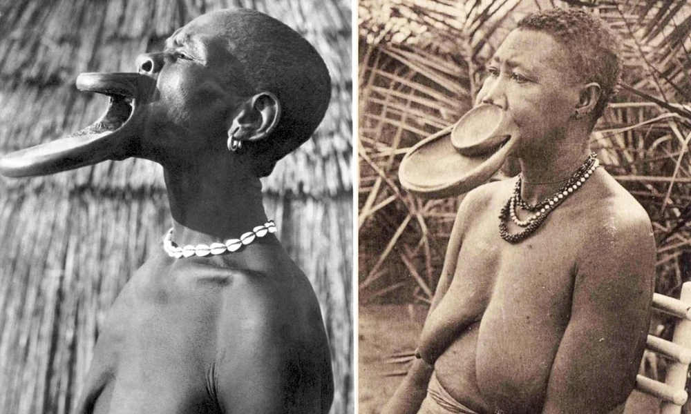 Bámulatos 20. század eleji fotók hagyományos tányérajkú afrikai nőkről 