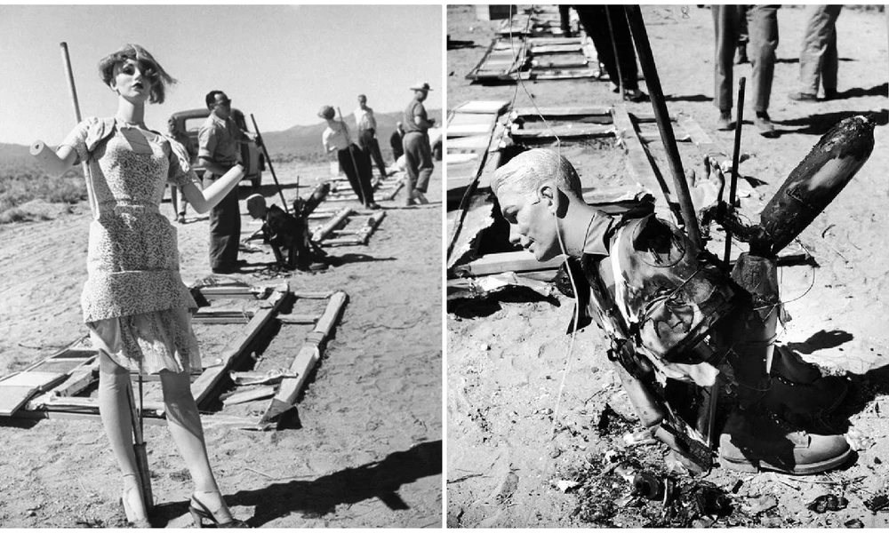 Hátborzongató fotók az 1955-ös nevadai kísérleti atomrobbantás helyéről