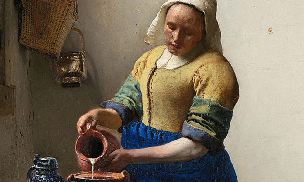 Vermeer: Tejet öntő lány