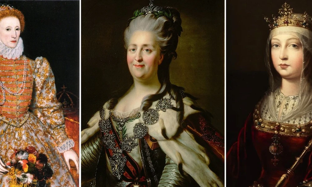 I. Erzsébet angol királynő, Nagy Katalin orosz cárnő és Kasztíliai Izabella